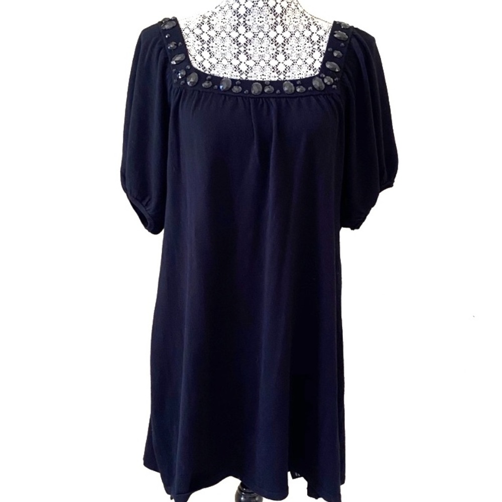 NWT BCBG Black Jewel Embellished Neckline XL